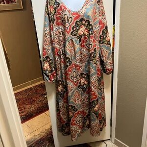 Caftan Floral Paisley Print Dress